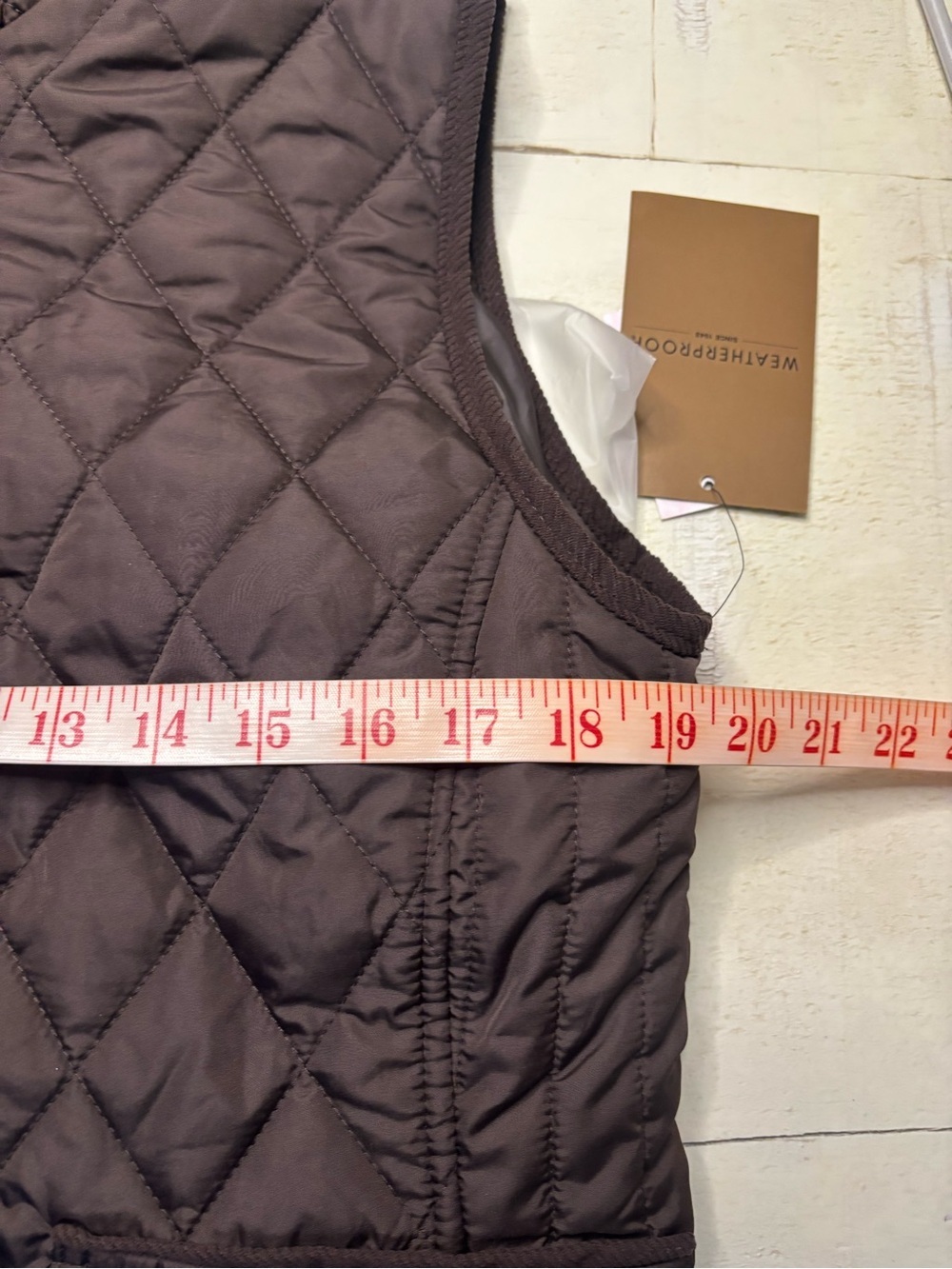 Weatherproof Womens Quilted Puffer Vest Brown Gold Accent Size Medium New - Picture 3 of 7